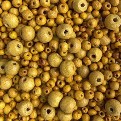 WD452 Asst Yellow Wooden Beads