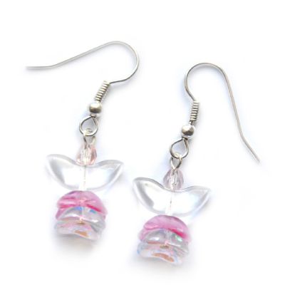 Angelic Earrings - Clear & Pink KT5211