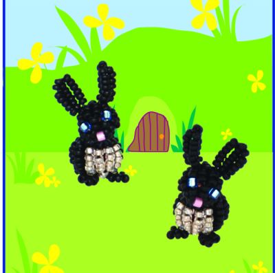 Arthur the Black Bunny Earrings