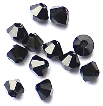 CB303 3mm Jet Crystal Bicone