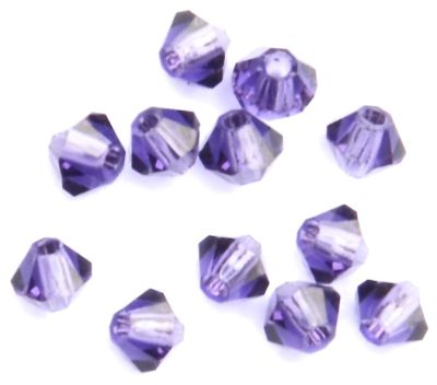 CB330 3mm Dark Tanzanite Crystal Bicone