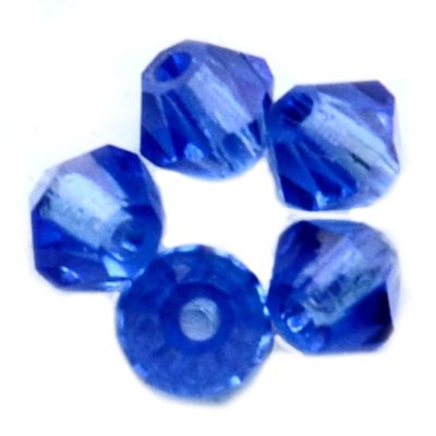 CB458 4mm Mid Sapphire Crystal Bicone