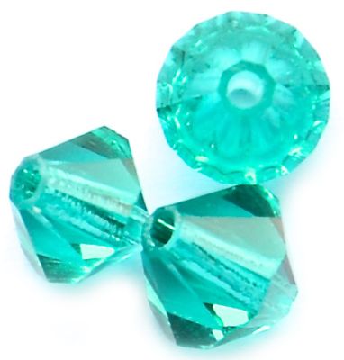 CB611 6mm Blue Zircon Crystal Bicone