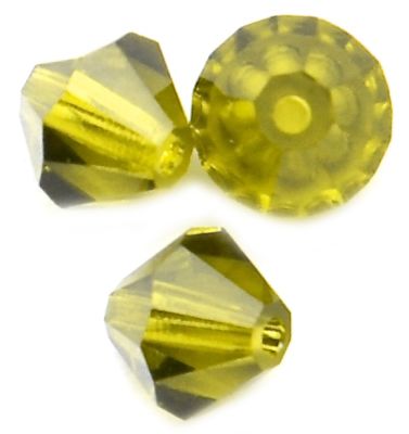 CB614 6mm Olive Crystal Bicone