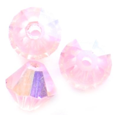 CB628 6mm Light Rose AB Crystal Bicone