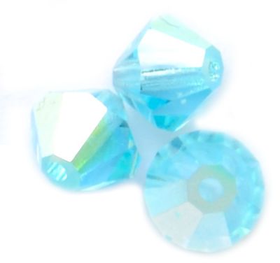 CB631 6mm Aqua AB Crystal Bicone