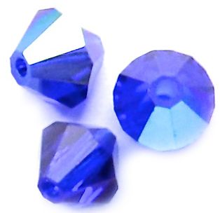 CB638 6mm Cobalt AB Crystal Bicone