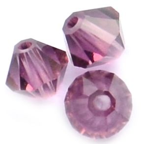 CB644 6mm Amethyst Crystal Bicone