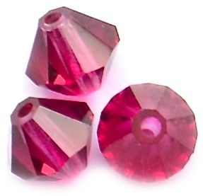 CB645 6mm Fuchsia Crystal Bicone