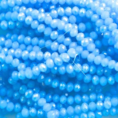 CC1265 4x6mm Faceted Turquoise Pearl Lustre Rondelle