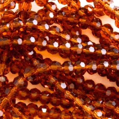 CCR627 6mm Dark Topaz Cut Crystal Round