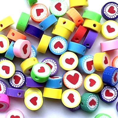 CE324 Pack of 20 Heart Design Beads