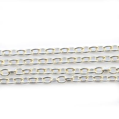 FN334 Silver Trace Chain Link Size 3.5x4.5mm