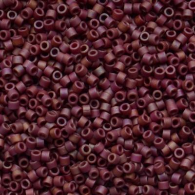 DB2308 Frost Op Glzd Rainbow Dk Red Delica