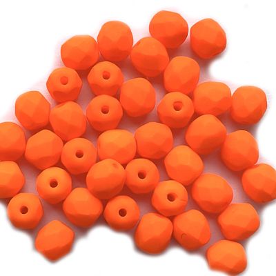 FG539 4mm Fluorescent Op Orange Facet