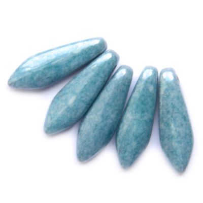 GL0849 15x5mm Duck Egg Blue Lustre Dagger