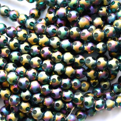 GL2444 8mm Teal Round with Frost AB Finish