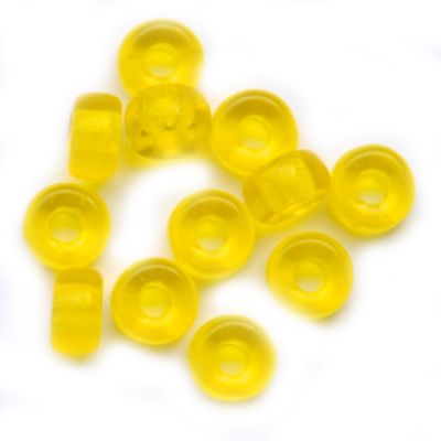 GL3366 6x4mm Transparent Yellow Crow Bead