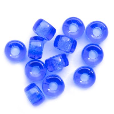 GL3369 6x4mm Transparent Sapphire Crow Bead