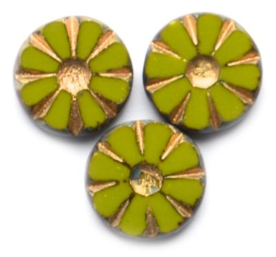 GL5351 Olive & Gold Deco Flower