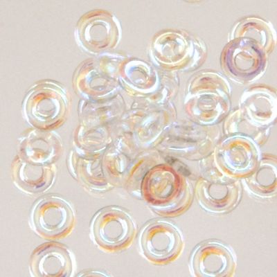 GL5901 7mm Clear AB Tiny Donut Beads