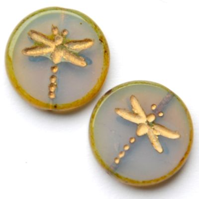 GL6333 Opal Blue Dragonfly Bead