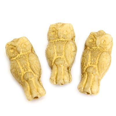 GL6337 Latte Owl Bead