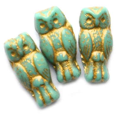 GL6341 Teal Owl Bead