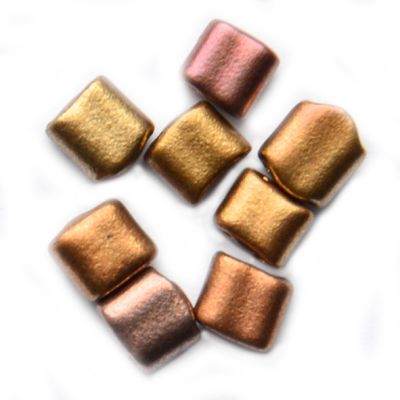 GL6373 5x5mm Frost Gold AB Karo Bead