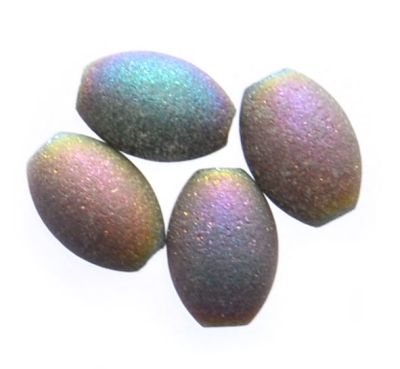 GL6420 7x11mm Rainbow Druzy Glass Oval