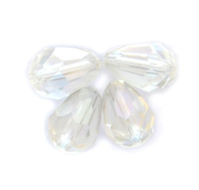 GL6432 8x11mm Crystal AB Faceted Glass Drop