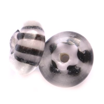 GL6503 Pink and Black Stripe Beads