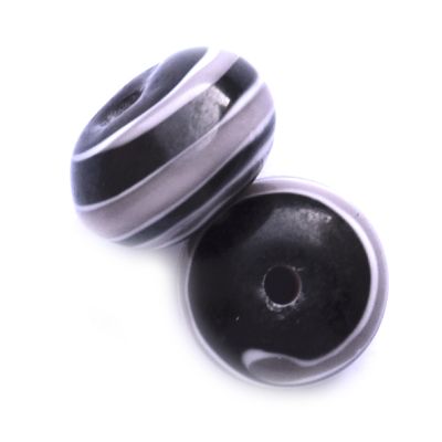 GL6513 Lilac/White Stripe on Black Beads