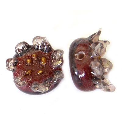 GL6658 Red/Purple Flower Bead