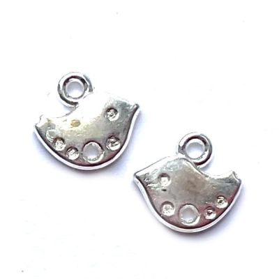 MB053 10x10mm Chirpy Bird Charm Link