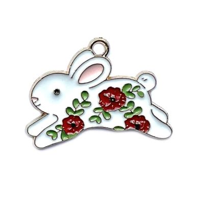 MB1056 Leaping Flower Bunny Charm