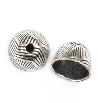 MB391 10x8mm Antique Silver Norman Helmet Bead Cup
