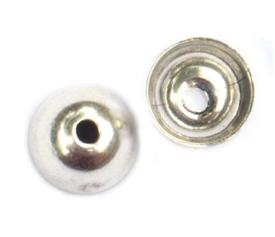 MB392 10x8mm Silver Plain Bead Cap
