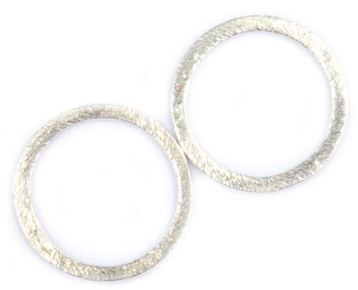 MB411 20mm Silver Brushed Metal Round Link