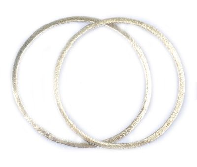 MB413 40mm Silver Brushed Metal Round Link