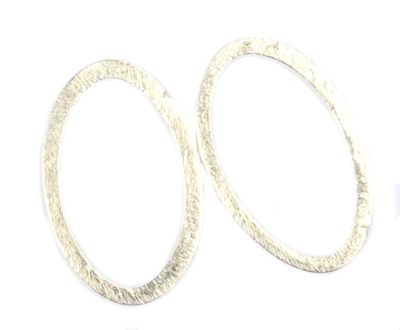 MB414 25x15mm Silver Brushed Metal Oval Link