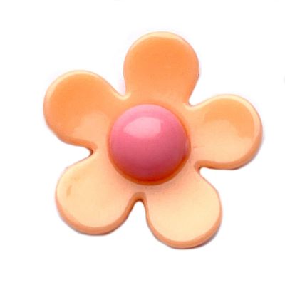 PB170 22mm Acrylic Peach and Pink Flower Bead