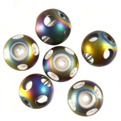 GLx2448 8mm Crystal Round with Frost AB Finish