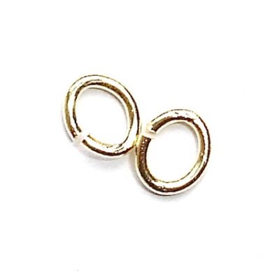 FN067 5x4mm GP Oval Jump Rings