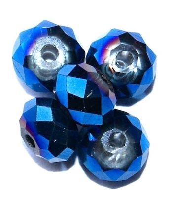 CC1259 4x6mm Faceted Cobalt Scarab Rondelle