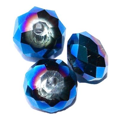 CC1299 6x8mm Faceted Cobalt Scarab Rondelle