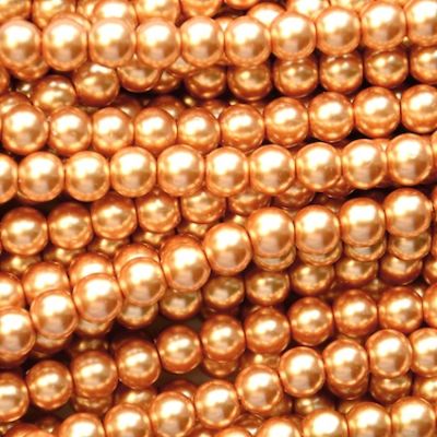 GP619 6mm Old Gold Glass Pearls