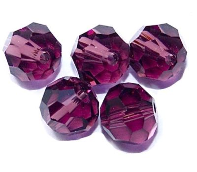 CCR612 6mm Purple Cut Crystal Round
