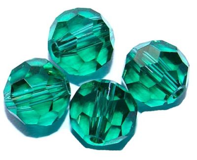 CCR808 8mm Dark Teal Cut Crystal Round