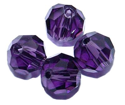 CCR813 8mm Amethyst Cut Crystal Round